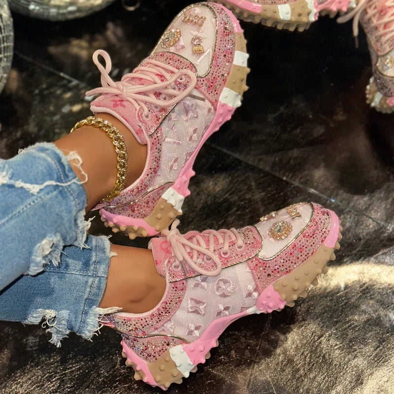 ShineStep Urban Rhinestone Platform Sneakers